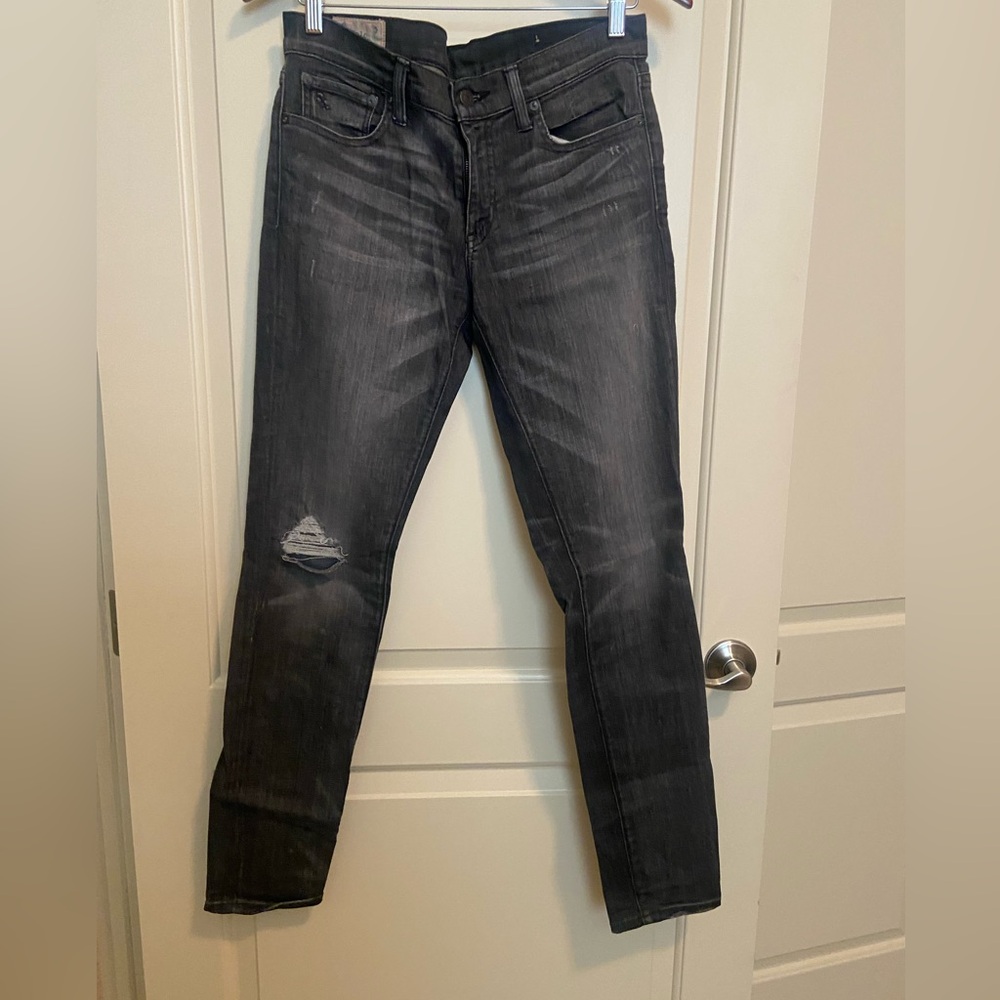 Polo Ralph Lauren Tompkins Skinny Jeans, Distressed Black Rinse, Size 29